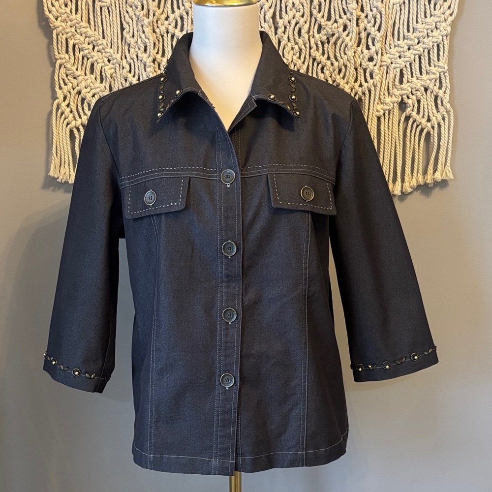 Embellished Dark Denim Jacket